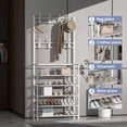 thumbnail image 4 of Simple Metal Coat Rack，Hallway Shoe Rack Coat Rack Wall Hanging, 4 of 8