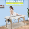 thumbnail image 2 of BestMassage 73-Inch Portable Massage Table, 2-Fold Adjustable Massage Bed with Face Cradle & Carry Case, Cream, 2 of 7