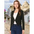 thumbnail image 2 of INSPIRE CHIC Blazer Court Sans Col pour Femme, Travail Bureau Affaires Décontracté, Gris Foncé L, 2 of 6
