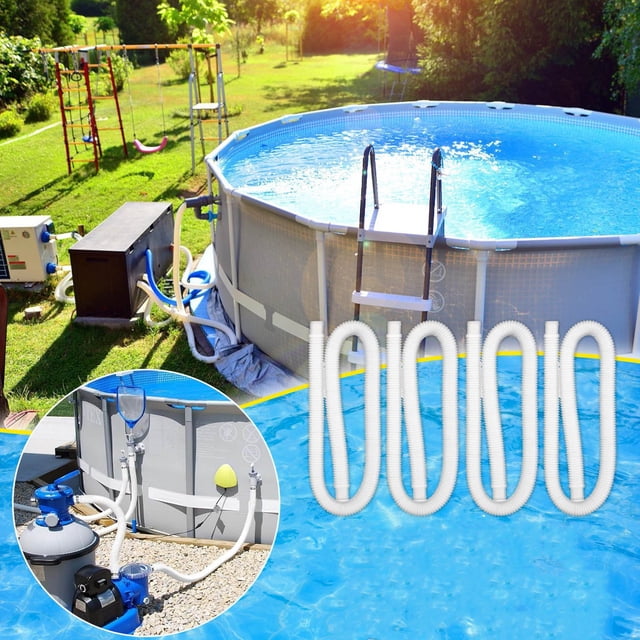 Dvkptbk Water Pipes 4-Piece 1.25-Inch Pool Hose 39-Inch Long Accessory Pool Pump Replacement Hose Above Ground Pool Filter Pump Using 1 1/4 Diameter Hose Swimming