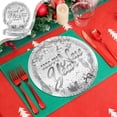 thumbnail image 2 of Qiulaii 16pcs Disposable Party Tableware Set Elegant Silver Design Premium Paper Plates Cups Napkins for Holiday Celebrations Dining Events, 2 of 6