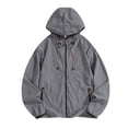 thumbnail image 1 of Maqroz Veste de Soleil pour Homme UPF 50++ à Capuche à Fermeture Éclair Intégrale Protection UV SPF Rafraîchissante Légère avec Poches Été Ajustable Séchage Rapide Veste de Sport de Piste Randonnée Pêche Plein Air Gris Foncé S, 1 of 4