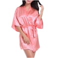 thumbnail image 1 of Mlkoz Womens Summer Clothes, Women's Color Ding Robe Bathrobe Color Light Summer Thin Short Cardigan Robe, Women Gifts, 1 of 4