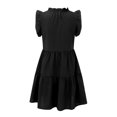 thumbnail image 5 of B91xZ Robe Tunique d'Été pour Femme Décontractée Coupe Ample Robe Évasée Cache-Ventre avec Poches, Noir TG, 5 of 5