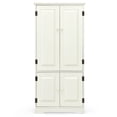 thumbnail image 2 of Costway Armoire de Rangement d'Appoint au Sol avec Tablettes Ajustables Antique à 2 Portes Blanc, 2 of 10