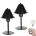 thumbnail image 1 of FSLiving Table lamp with Rechargeable Battery Operated Light Bulb by Remote, Wireless Timer RGBW Bedside Reading Light Simple Downward Black Desk Lamp for Living Room, Console, End Table, 2 Sets, 1 of 7