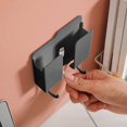 thumbnail image 2 of Slim Wall Mounted Phone Holder, Compact Storage Rack for Remote Controls, 10x11.5x2.5cm, White/Gray, 2 of 6