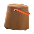 thumbnail image 1 of Abbracc Portable Round Ottoman Changing Shoes Stool Bench with Handle Space-Saving Solid Brown, 1 of 9