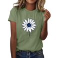 thumbnail image 2 of Ovbmpzd Hauts pour Femmes Manches Courtes Vert Été T-Shirts Graphiques Floraux Amusants T-Shirts pour Femmes G, 2 of 5