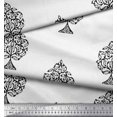 thumbnail image 2 of Soimoi Polyester Crepe Fabric Tree Block Printed Fabric 1 Yard 52 Inch Wide, 2 of 3