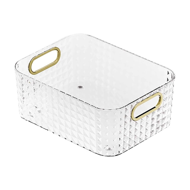 EGNMCR Closet Organizers and Storage, Luxury Desktop Storage Box New Bathroom Bathroom Kitchen Cosmetics Lipstick Sundries Classification Transparent Storage Basket desktop storage