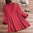 thumbnail image 2 of Betiyuaoe T-Shirts pour Femmes Hauts Décontractés Manches Courtes Col en V Chandail en Molleton Blouse Tee Shirt Haut, 2 of 4