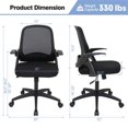 thumbnail image 2 of Pemberly Row Mesh Office Chair Adjustable Rolling Computer Chair Black, 2 of 8