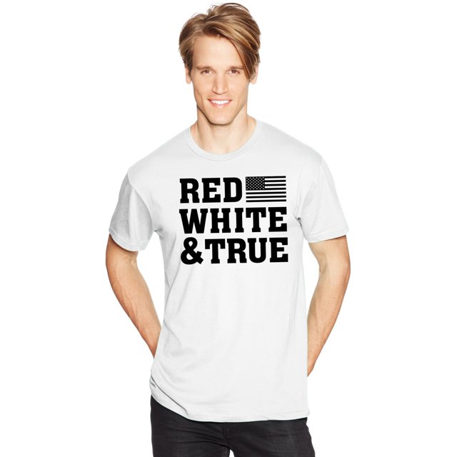 Hanes Mens Graphic Tee, XL, Red White True