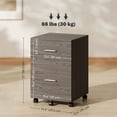 thumbnail image 3 of Vinsetto Mobile File Cabinet, 2-Drawer Filing Cabinet with Wheels, Grey, 3 of 10