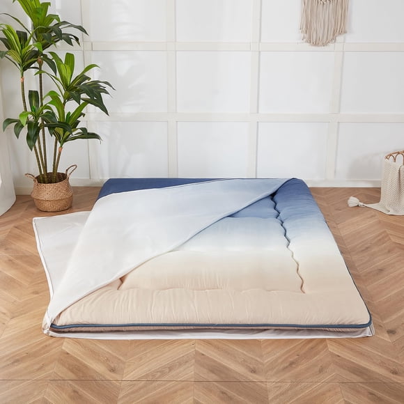 Zelladorra Futon Mattress Cover, Zippered Japanese Floor Mattress Cover