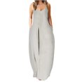 thumbnail image 1 of Robe Maxi d'Été pour Femmes Décontractée Bohème Longue Robe Sans Manches à Bretelles Smockée à Volants Longue Plage Soleil Robes, 1 of 4