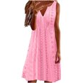 thumbnail image 2 of Gspmoly Robes Décontractées pour Femmes, Mode Femmes Été Décontracté Uni Col en V Sans Manches Robe Mini Robes de Vacances pour Femmes Articles en Liquidation, 2 of 6