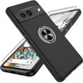 thumbnail image 1 of KOMI Pixel 7 Case, Google Pixel 7 Case with HD Screen Protector, Shockproof Google Pixel 7 Phone Case with 360° Magnetic Ring Holder Kickstand Phone Case for Google Pixel 7 Black, 1 of 5