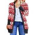 thumbnail image 1 of Women Christmas Long-Sleeved Cardigan Mid-Length Outwears, 1 of 5