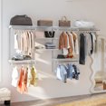 thumbnail image 4 of Patiojoy Système d'Organisateur de Garde-Robe en Fil Métallique Mural Trousse de Garde-Robe Personnalisée avec Tablettes de Rangement Ajustables Blanc, 4 of 9