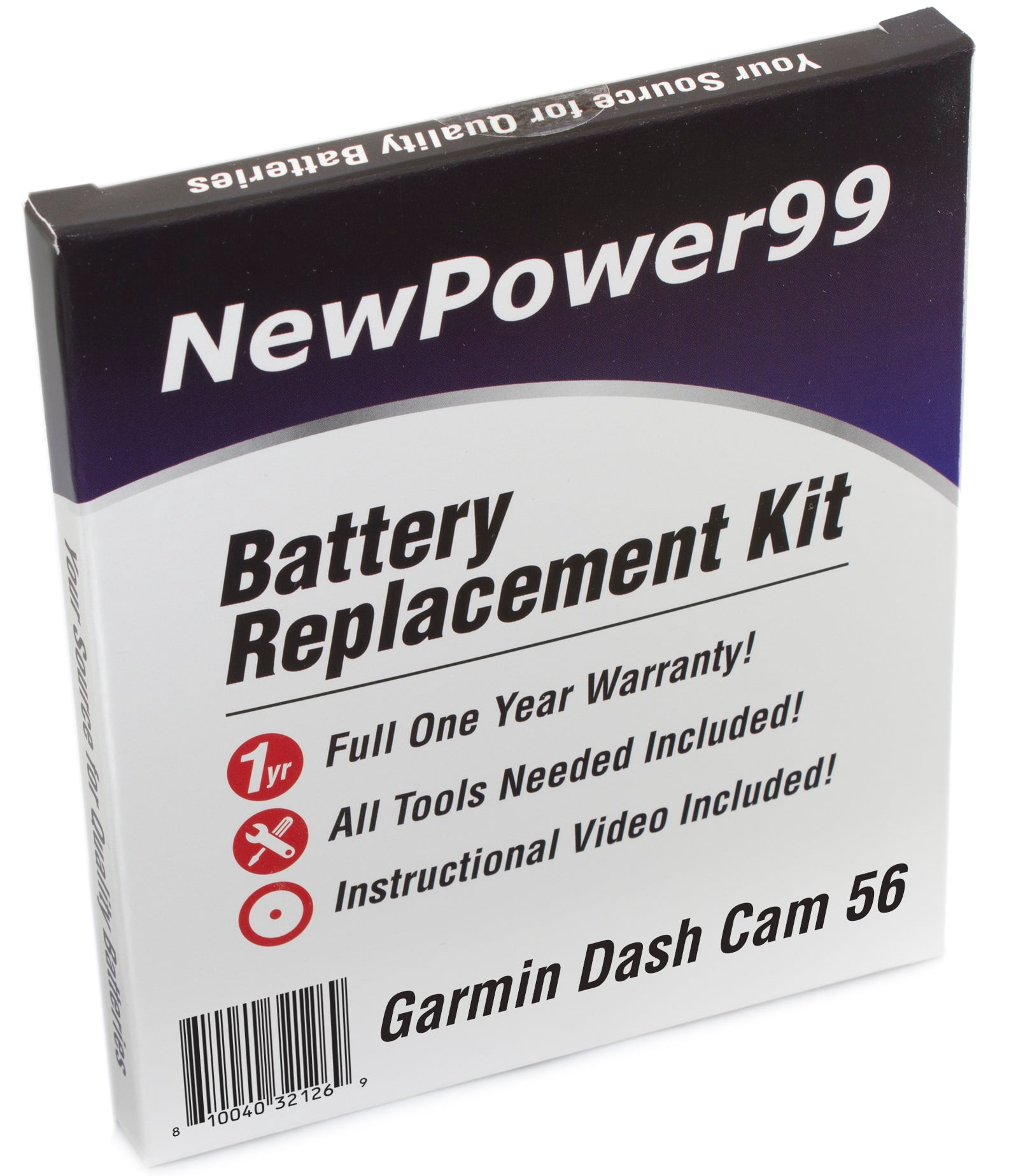 Garmin Dash Cam 56 Battery Replacement Kit with Tools, Video Instructions, and Extended Life Battery