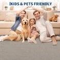 thumbnail image 2 of Garvee 2'x6' Modern Solid Color Runner Rug Minimalist Woven Textured Carpet, Washable Rug Non Slip Low Pile Indoor Mats for Hallway Bedroom Kitchen, Beige, 2 of 6