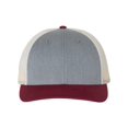 thumbnail image 1 of Richardson Low Pro Trucker Cap, M-L, Heather Grey-Birch-Cardinal, 1 of 2
