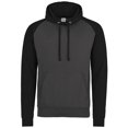 thumbnail image 1 of Awdis Just Hoods Adults  Two Tone Hooded Baseball Sweatshirt/Hoodie, 1 of 2