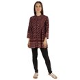 thumbnail image 4 of Moomaya Tunique Plissée à Col Mandarin Imprimé Haut Long Décontracté pour Leggings, 4 of 7