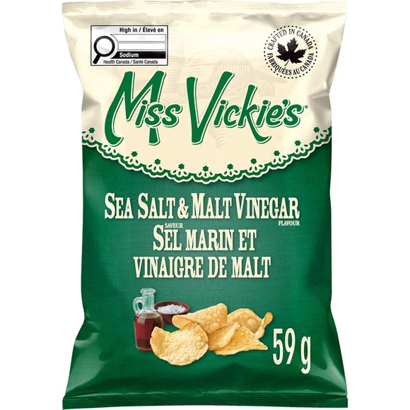 Miss Vickie's Sea Salt & Malt Vinegar Kettle Cooked Potato Chips 59g