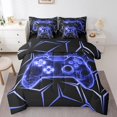 thumbnail image 1 of Erosebridal Teens Gaming Bedding Sets King Size, Blue Gamepad Comforter Sets with Sheets, Abstract Geometry Decor, Reversible 7pcs, 1 of 5