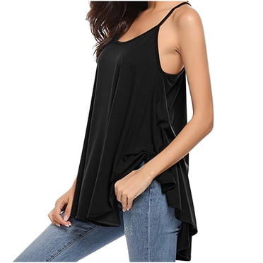 Erwazi Women's Sleeveless Tank Top Scoop Neck Basic Cami Shirts Summer Casual Loose Camisoles Tops