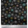 thumbnail image 3 of Soimoi Black Modal Satin Fabric Snow Flakes Floral Print Sewing Fabric Yard 42 Inch Wide, 3 of 5