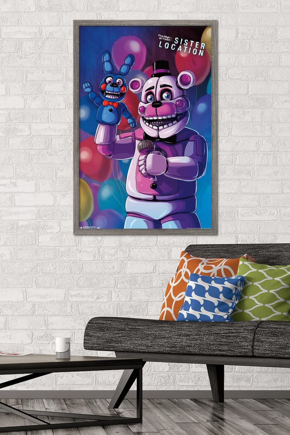 Five Nights at Freddy's: Sister Location - Funtime Freddy Wall Poster, 22.375" x 34" Framed