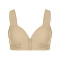 thumbnail image 2 of AherBiu Plus Size Bras for Women No Underwire Padded Front Closure Bras Solid Color Full Coverage Comfort Soft Bralette, 2 of 9