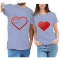 thumbnail image 2 of EGNMCR Men's Valentine's Day Printed Pattern Short Sleeve Round Neck Loose T-shirt, 2 of 5