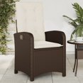 thumbnail image 1 of vidaXL Chaise de Jardin Inclinable avec Coussins en Rotin Poly Brun, 1 of 5
