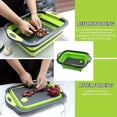 thumbnail image 3 of Multifunctional Kitchen Drain Rack And Foldable Cutting Board Portable Dish Drying Storage Organizer For Fruits Vegetables Dishes, 3 of 6