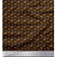 thumbnail image 1 of Soimoi Brown Heavy Satin Fabric Enjoy Summer Time Text Print Fabric by the Yard 54 Inch Wide, 1 of 5