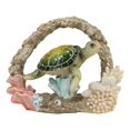 thumbnail image 1 of Larger Nautical Marine Green Sea Turtle Swimming By Coral Reef Decor Statue, 1 of 4