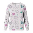 thumbnail image 4 of Qertyioot T-Shirt Graphique pour Femmes de la Saint-Valentin à Manches Longues, Chandail Mince Imprimé Décontracté à Col Rond /, 4 of 5