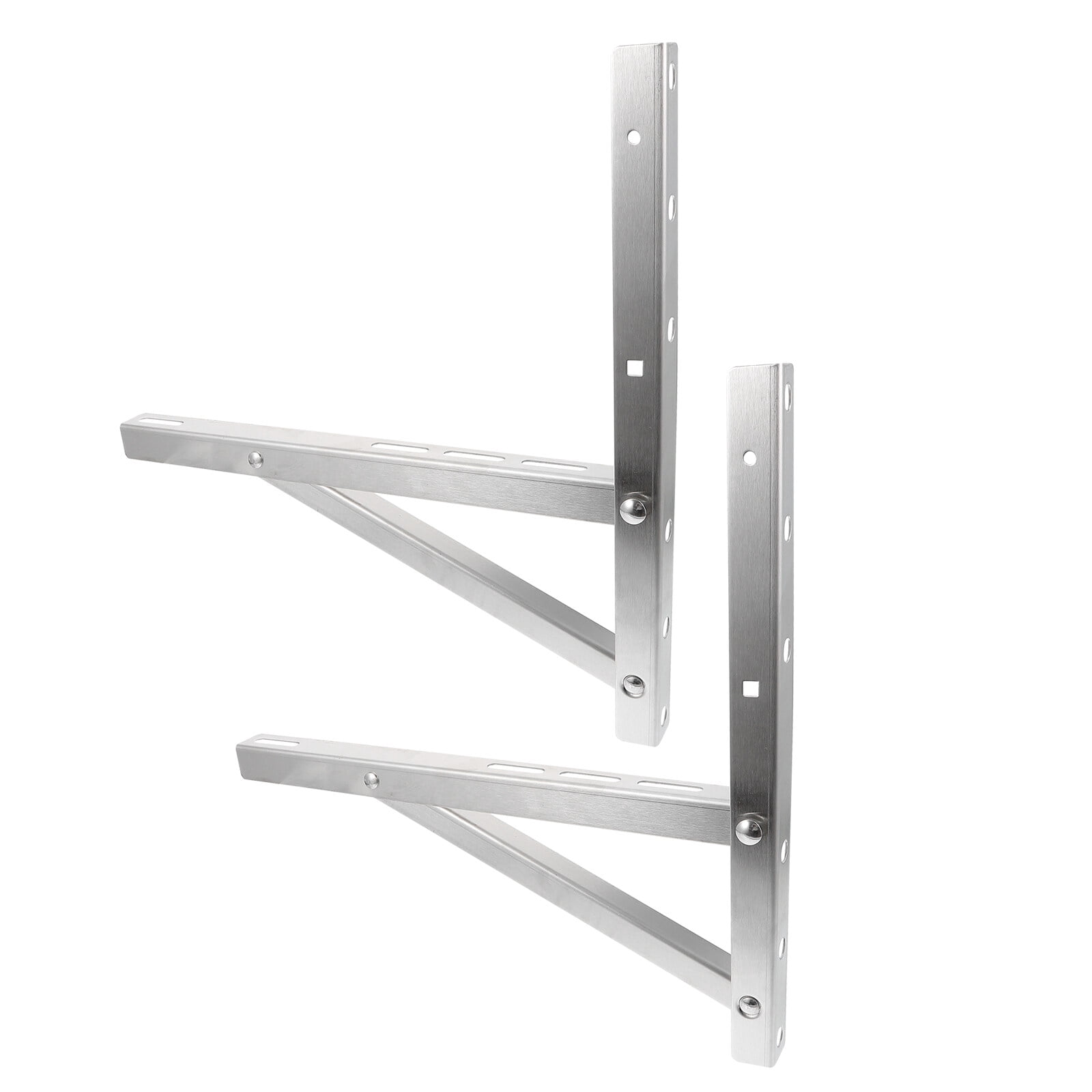 2 Pcs Support de Climatiseur de Fenêtre Pliant 1-1,5 P en Acier Inoxydable, Grille Triangulaire
