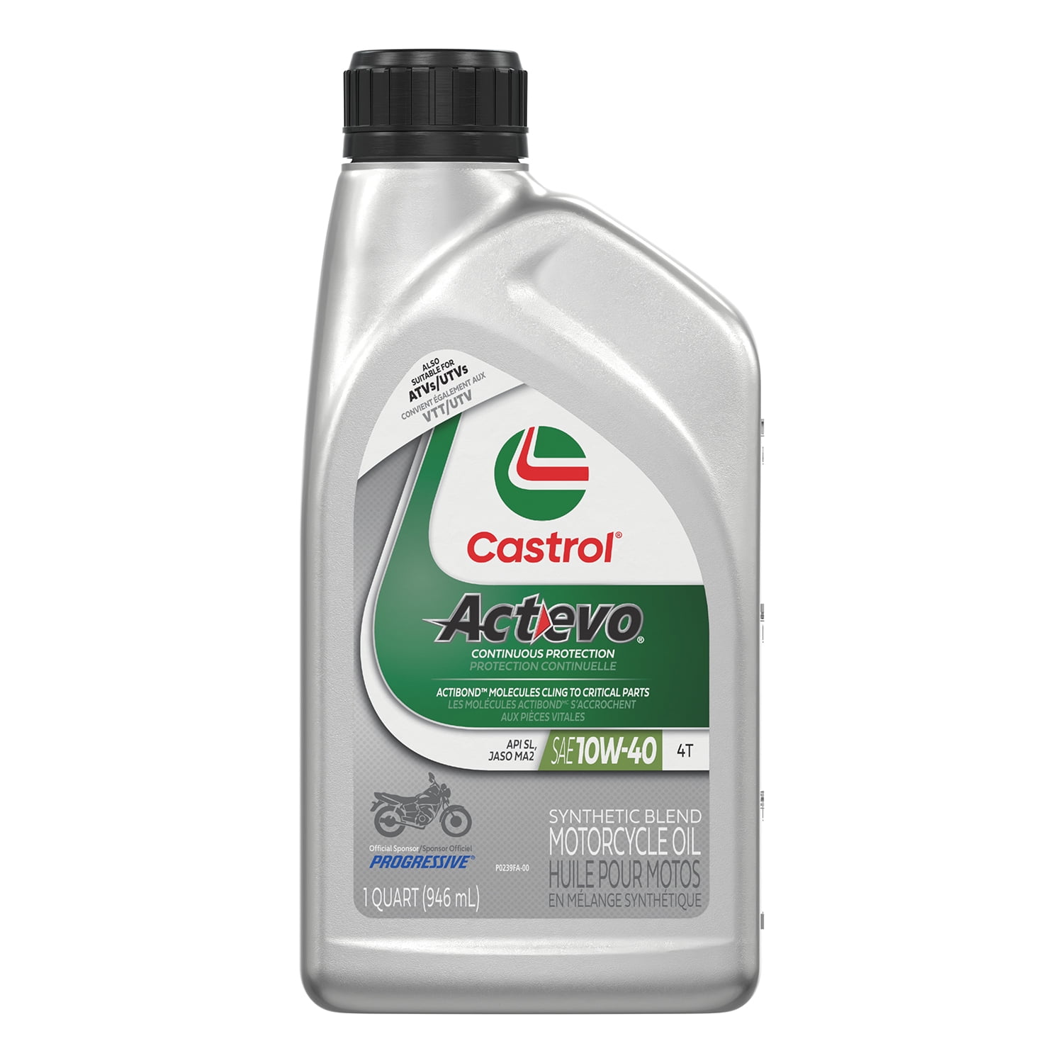 Castrol Huile Moto Semi-Synthétique Actevo X-tra 4 Temps 10W40, 946 Ml