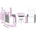 thumbnail image 4 of vidaXL Ensemble Bistro 3 Pcs avec Coussins Gris en Rotin Poly, 4 of 5