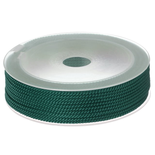 Unique Bargains Twisted Nylon Twine Thread Beading Cord 2mm 13M/43 Feet Extra Strong Braided Nylon String, Dark Green