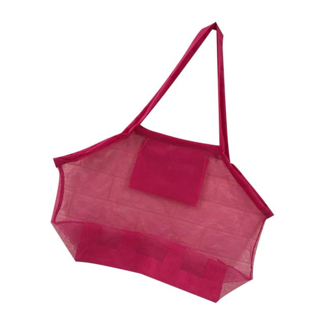 maskred Versatile Beach Toys Bag Durable Mesh Tote for Poolside Adventures Rose Red Large 5Set