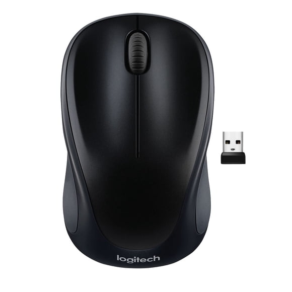 Logitech M317 Wireless Mouse, 2.4 GHz with USB Unifying Receiver, 1000 DPI Optical Tracking, 12 Month Battery, Compatible with PC, Mac, Laptop, Chromebook - Black