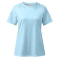 thumbnail image 4 of Plebaso T-shirts 2025 pour Femmes, Décontractés, à Manches Courtes, Col Ras du Cou, Hauts Élégants et Habillés, Chemisiers pour Femmes, P-5TG, 4 of 5