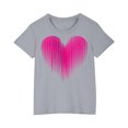 thumbnail image 1 of Posijego T-Shirts de la Saint-Valentin pour Enfants, T-Shirt Graphique avec Cœur, Garçons Filles, Col Rond, Manches Courtes, Hauts Mignons, 1 of 4